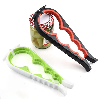 Can Opener Multi Functional Four In One Beverage Bottle Opener Cap Twister Four Position Can Opener Anti Slip Cap Twister