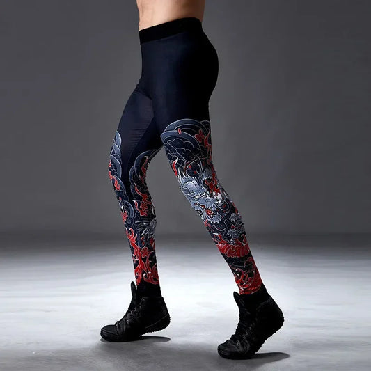 Spring Autumn Men Running Tights GYM Camping Hiking Pants Male Basketball Football Soccer Fitness Exercise Sport Long Legging J7