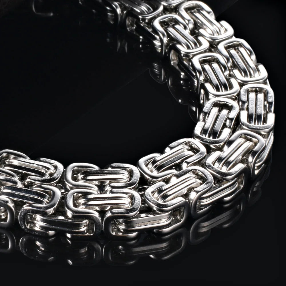 New Hip Hop 316L Stainless Steel Wave Chain Bracelet for Men Women Titanium Solid metal Charm Gift