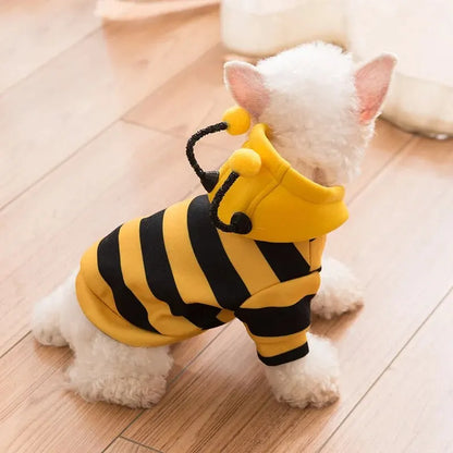 1PCS Dog Clothes For Autumn And Winter Schnauzer Teddy Small Puppy Cat Pet Hoodie Bee Transformation Suit