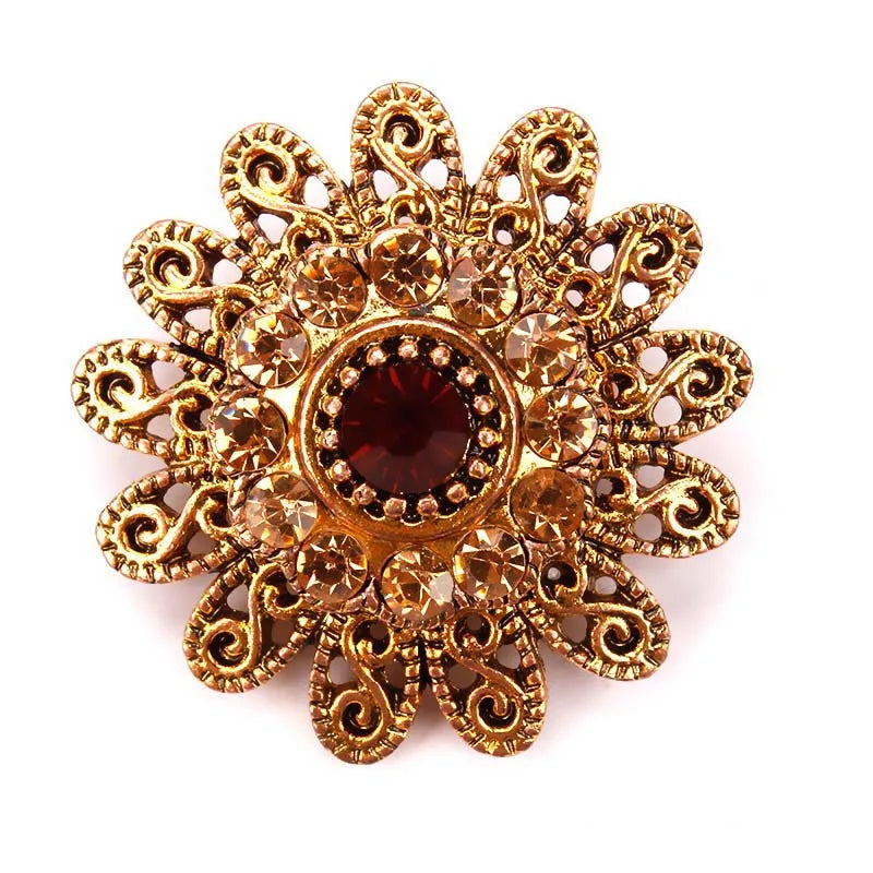 Baiduqiandu Brand Crystal Rhinestones Flower Pins and Brooches for Women Dress Party or DIY Wedding Bouquets Jewelry